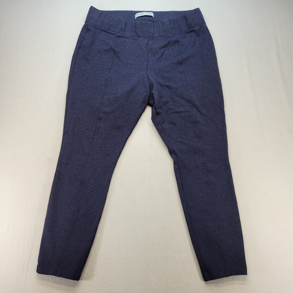 Old Navy Stevie Pants Womens XL Blue High Rise Skinny Ankle Knit Trousers